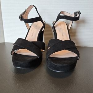 Chinese Laundry black suede platform heels size 9